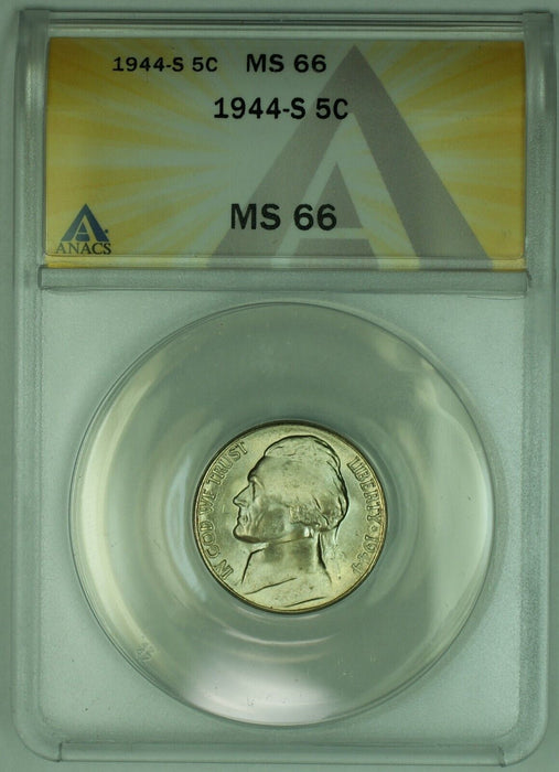 1944-S Jefferson Silver Nickel 5C ANACS MS 66 (51) C