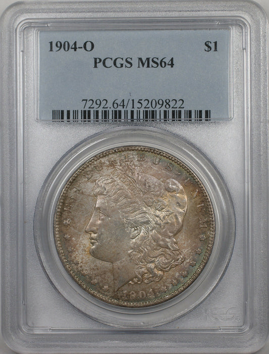 1904-O Morgan Silver Dollar $1 Coin PCGS MS-64 (BR9 B Toned)