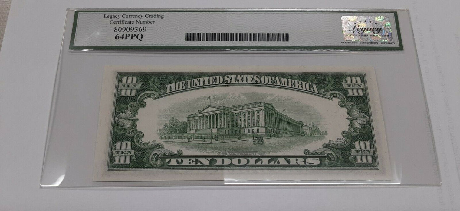 1950-A Ten Dollar $10 Federal Reserve Note Chicago Fr. 2011-G Legacy New 64 PPQ