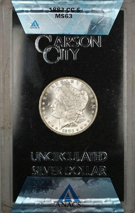 1883-CC GSA Hoard Morgan Silver Dollar $1 Coin ANACS MS-63 with Box & COA (1F)