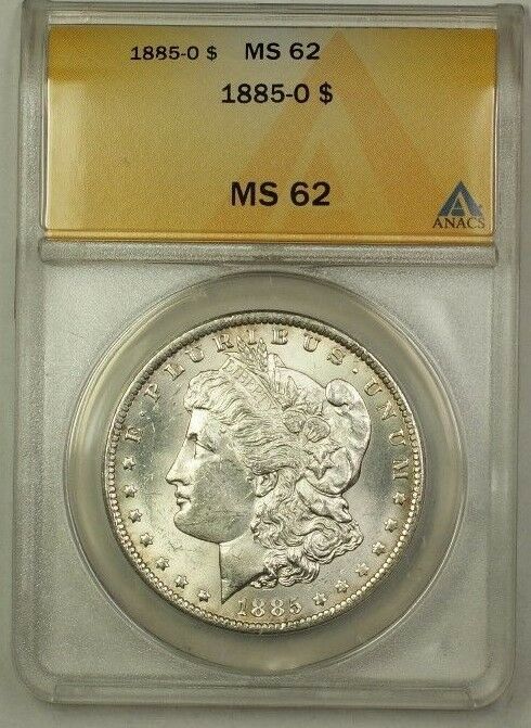 1885-O Morgan Silver Dollar $1 Coin ANACS MS-62 (1)