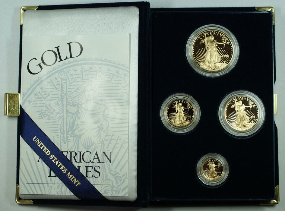 1996 American Eagle Gold Proof 4 Coin Set AGE in Box w/ COA