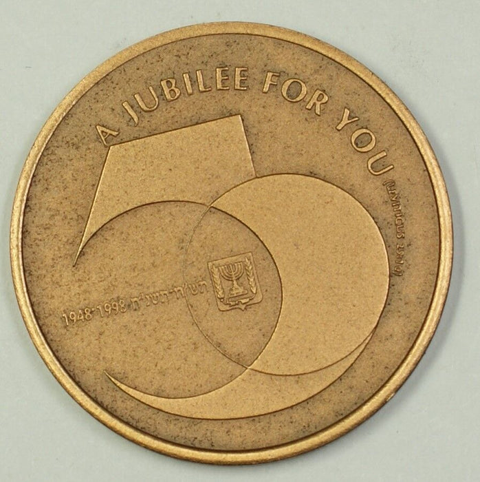 1998 Israel Jubilee Bronze State Medal 28g 37mm (3aa)