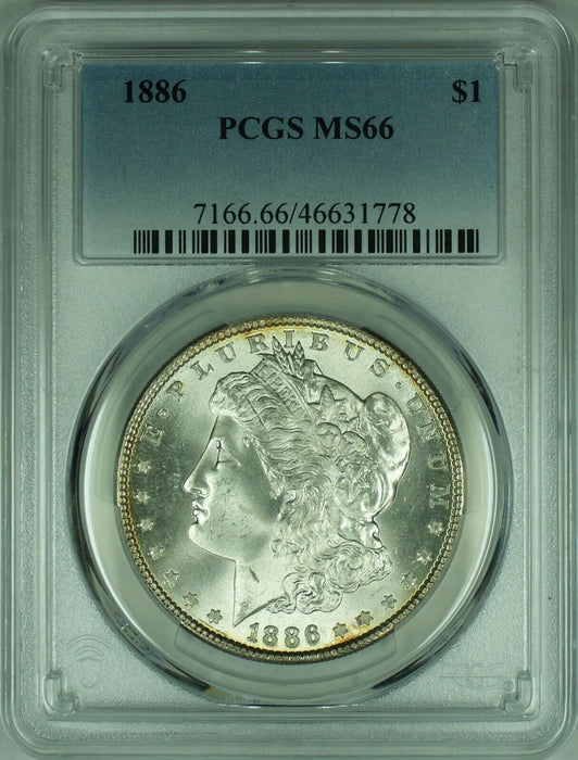 1886 Morgan Silver Dollar Coin  PCGS MS-66   (34)