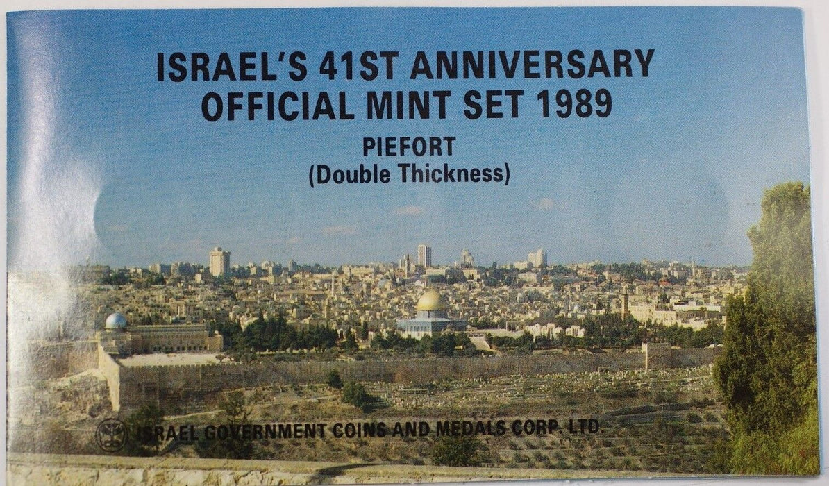 1989 Israels 5 Coin Official 41st Anniversary Official Mint Set Piefort