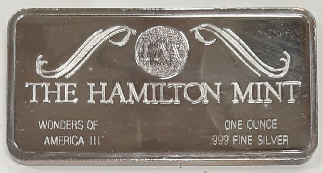 Hamilton Mint  .999 Fine 1 Troy Oz Silver Bar - Golden Gate Bridge  SB 46