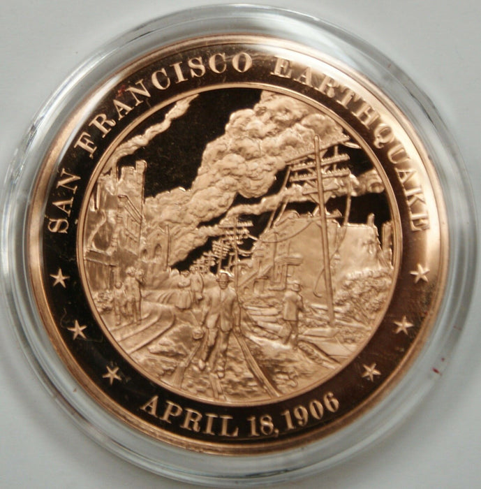 Bronze Proof Medal San Francisco Earthquake  April 18 1906