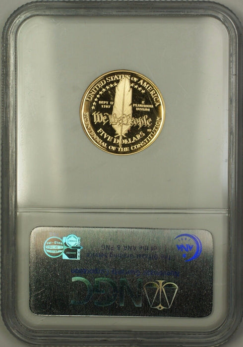 1987-W Proof $5 Constitution Gold Coin NGC PF-70 Ultra Cameo *PERFECT GEM* (B)