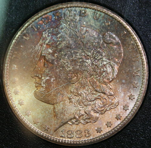 1883-CC GSA Morgan Dollar, NGC MS-63 Toned w/ Box & COA