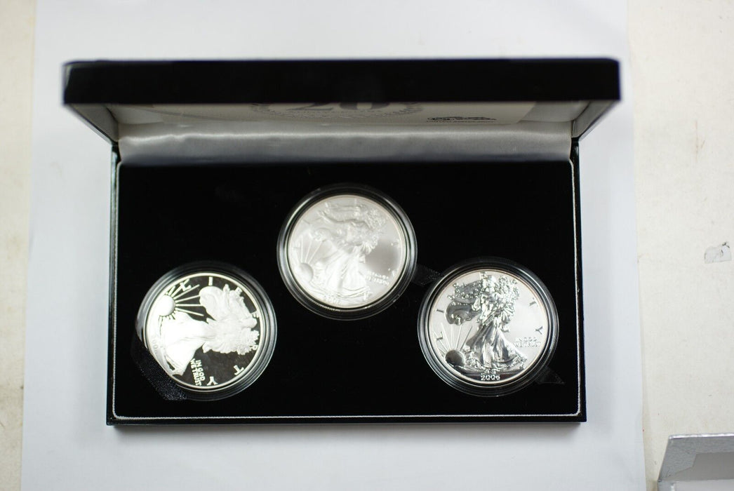 2006 American Silver Eagle 20th Anniversary Coin Set BU, Proof, Reverse Proof