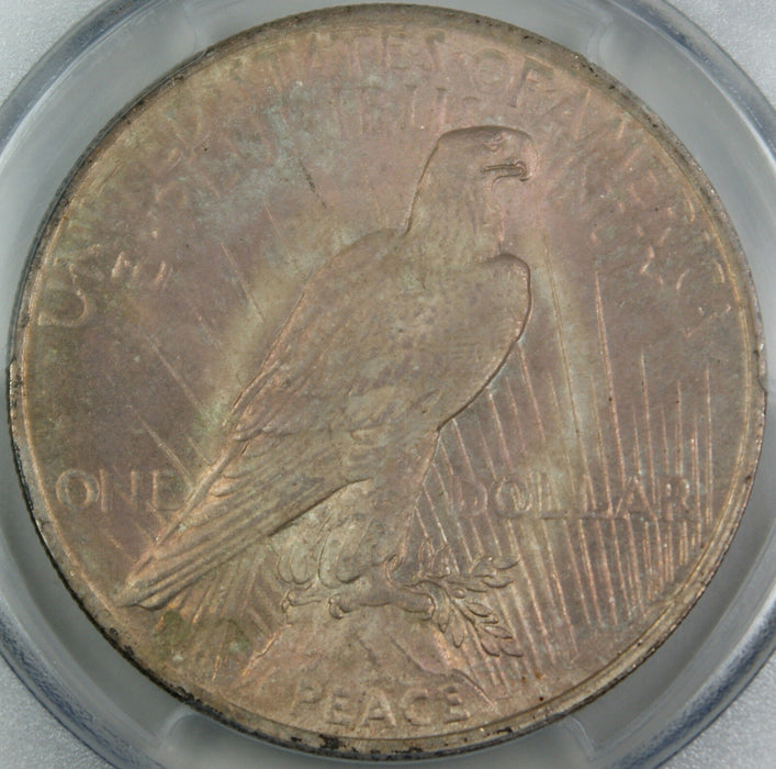1923 Peace Silver Dollar Coin, PCGS MS-62 *Pink Reverse Toned*