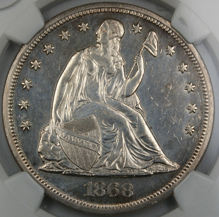 1868 Seated Liberty Silver Dollar, NGC Proof Details (Business Strike Coin)DGH