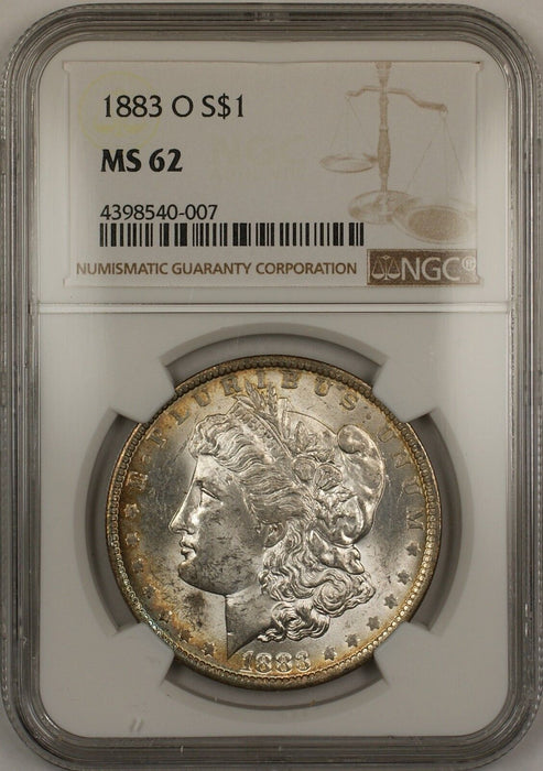 1883-O Morgan Silver Dollar $1 NGC MS-62 Toned (Better Coin) (13a)