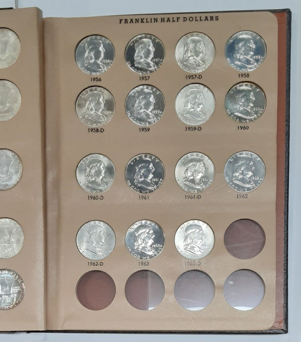 Complete Franklin Silver Half Dollar Set in W/Proofs in Dansco Album