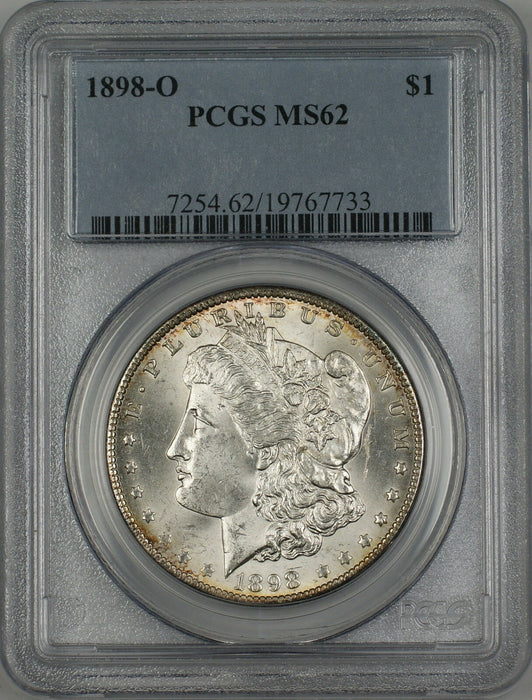 1898-O Morgan Silver Dollar $1 PCGS MS-62 Lightly Toned (Better Coin) (4F)