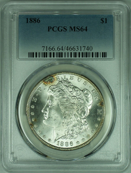 1886 Morgan Silver Dollar Coin  PCGS MS-64   (34B)