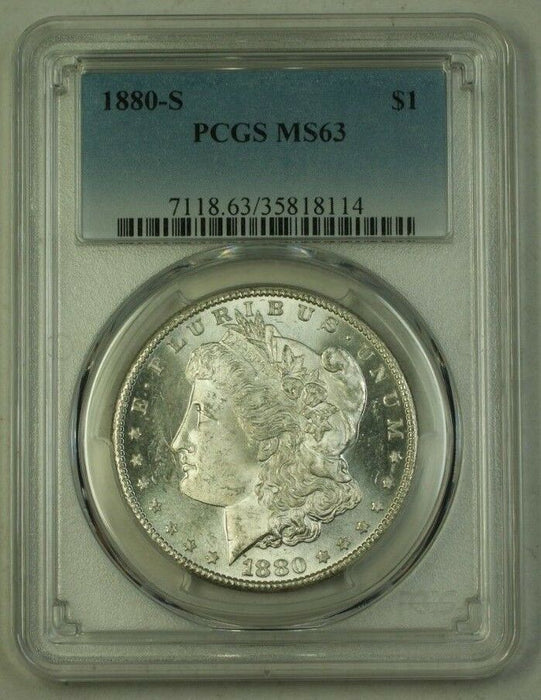 1880-S US Morgan Silver Dollar $1 Coin PCGS MS-63 (B) 9