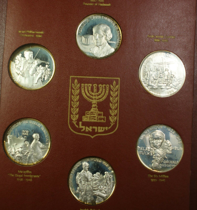 The Birth of Israel 30 Brilliant Uncirculated Silver State Medals Set in Book