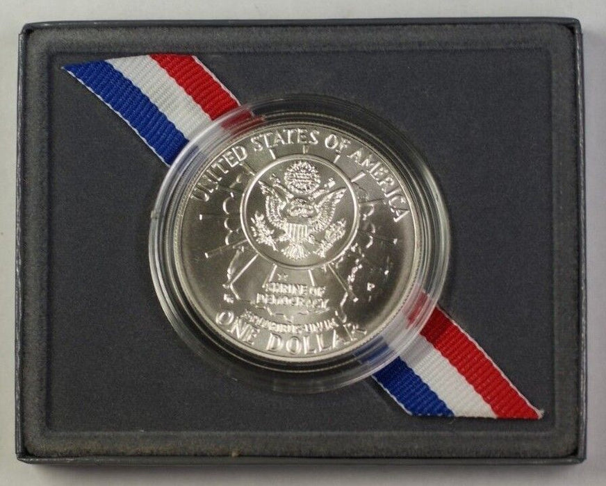 1991 Mount Rushmore Commemorative Silver Dollar $1 UNC As Issued w/ Box & COA