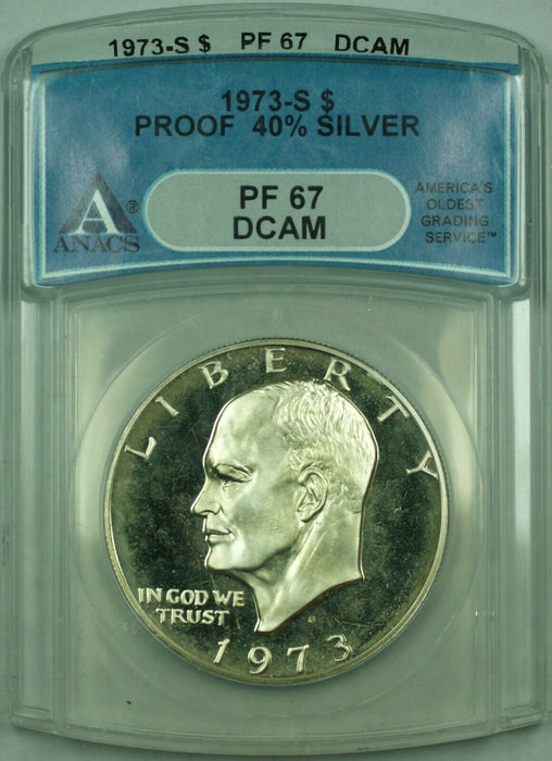 1973-S Silver Proof Ike Eisenhower Dollar $1 ANACS PF-67DCAM