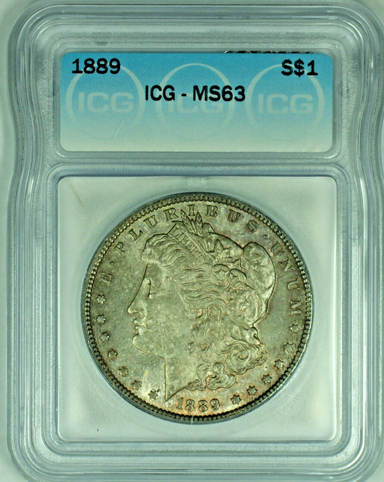 1889 Morgan Silver Dollar Toned $1 Coin ICG MS 63 (23)