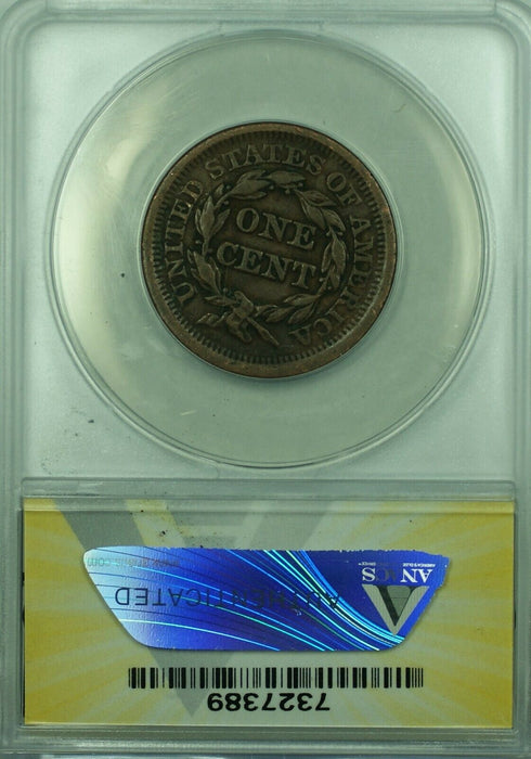 1851 Braided Hair Large Cent  ANACS VF-35 Details Corroded-Scratched  (43)