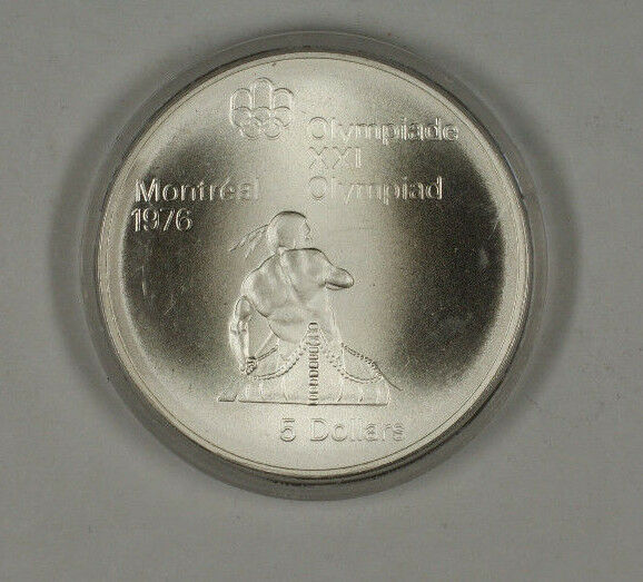1974 Canada RCM 5 Dollar Silver 1976 Montreal Olympic Games Silver Coin