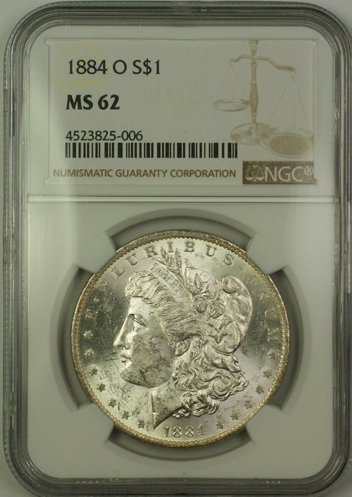 1884-O Morgan Silver Dollar $1 Coin NGC MS-62 (15c)