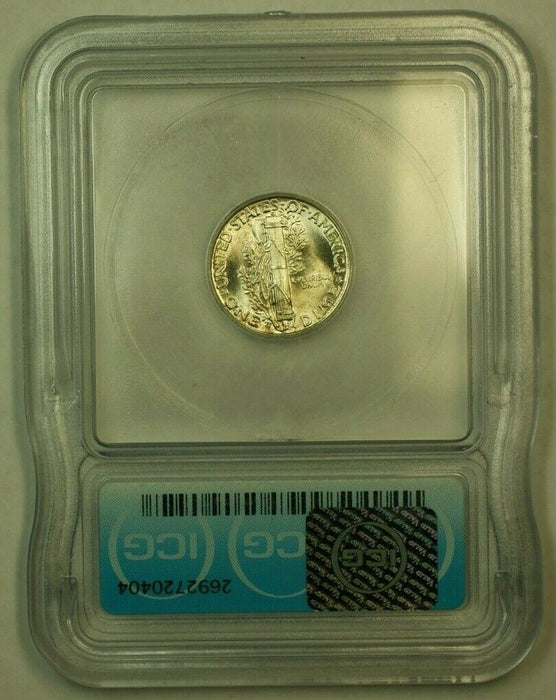 1943-S Silver Mercury Dime 10c Coin ICG MS-65 (2B) Lightly Toned FB IOO
