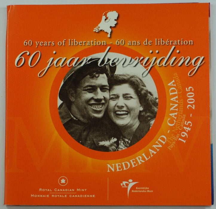 2005 Canada-Netherlands 60 Years of Liberation Euro Set With .925 Silver Token