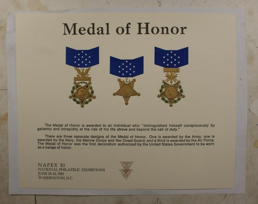 F 1983C Napex 1983 Medal of Honor with NAPEX 1983 text