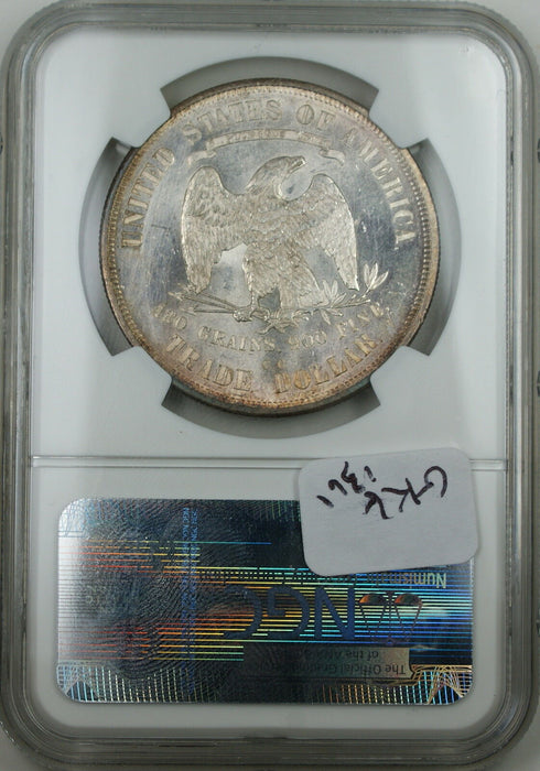 1874-CC Silver Trade Dollar $1 Coin NGC UNC BU Details Improperly Cleaned