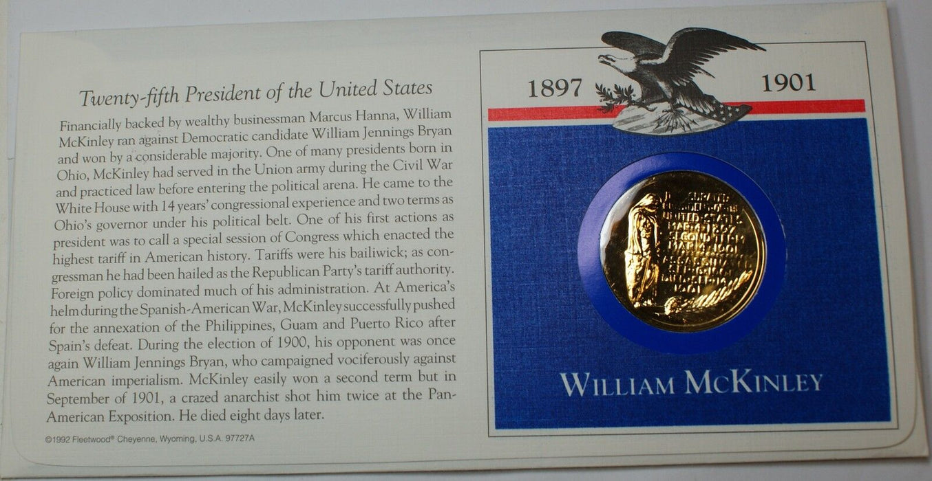 William McKinley Presidential Medal, From the Hail to The Chiefs Collection