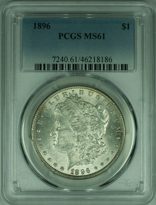 1896 Morgan Silver Dollar Coin PCGS MS-61 Better Coin  (47B)