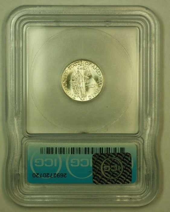 1943 Silver Mercury Dime 10c Coin ICG MS-65 FF