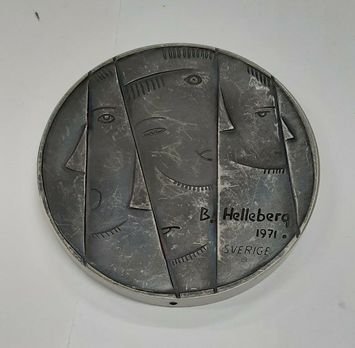 1971 Franklin Mint 6.4 Troy Ounce .925 Silver Medal of B. Helleberg - 63MM