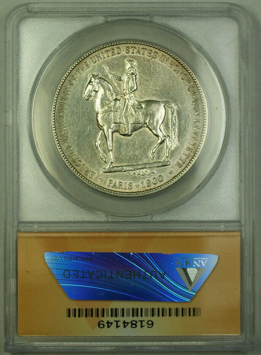 1900 Lafayette Commemorative Silver Dollar $1 Coin ANACS AU-58 Details RJS