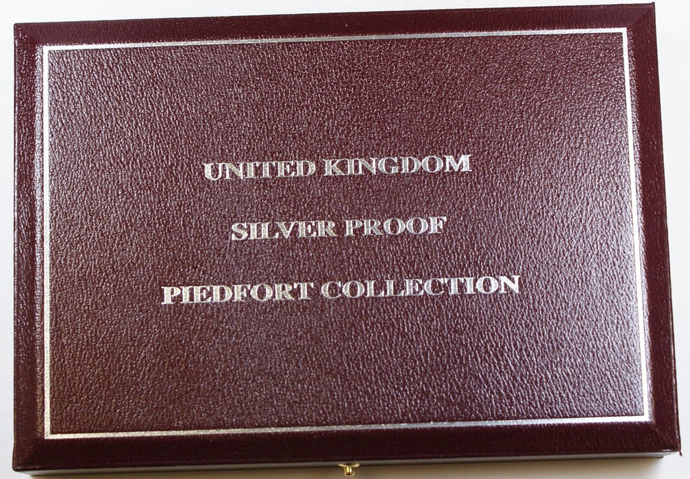 United Kingdom SILVER Proof Piedfort Collection, 6 Gem UK Coins, W/ Cases & COA