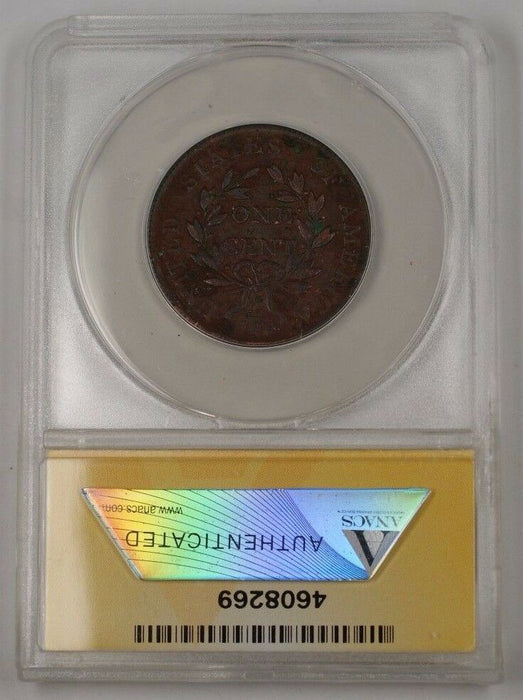 1803 US Draped Bust Large Cent Small Date Small Fraction ANACS AU-50 Details