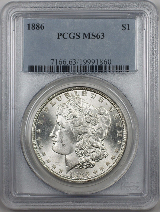 1886 Morgan Silver Dollar $1 Coin PCGS MS-63 Better Coin (BR-19 I)