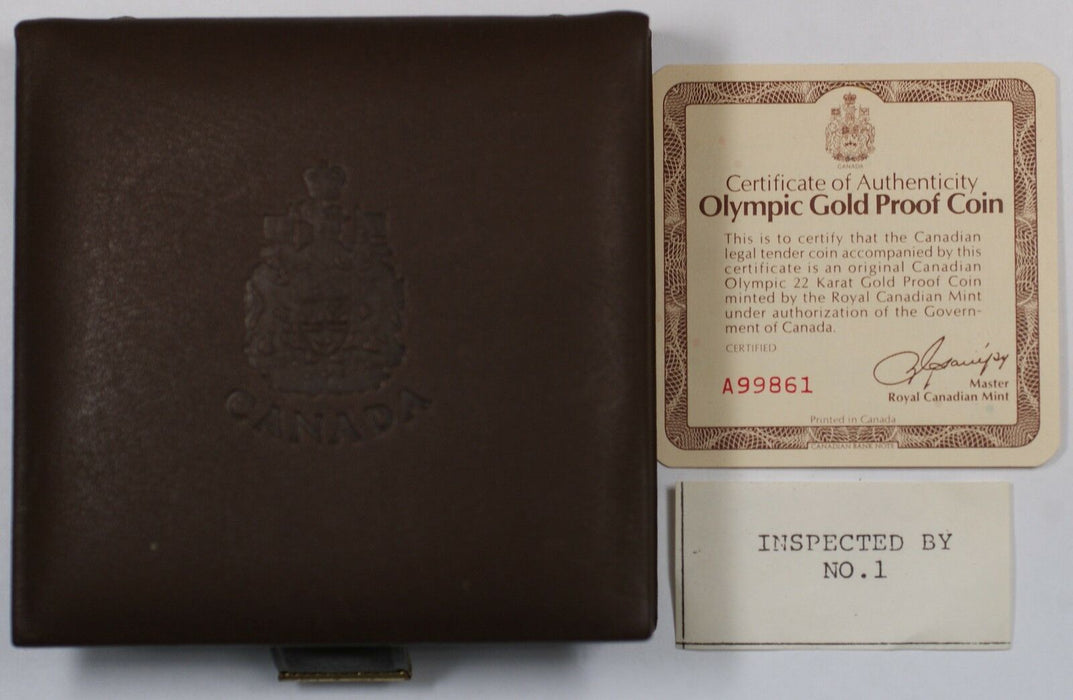 1976 Canada Olympic $100 1/2 Oz Gold Proof Commemorative Coin as Issued
