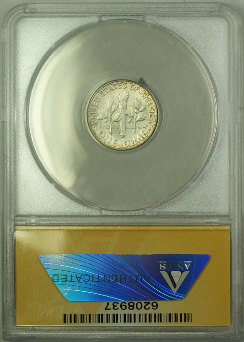 1960-D Silver Roosevelt Dime 10c ANACS MS 66 Toned