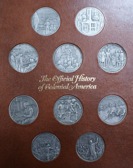 Franklin Mint The Official History of Colonial America Complete 50 Medal Set