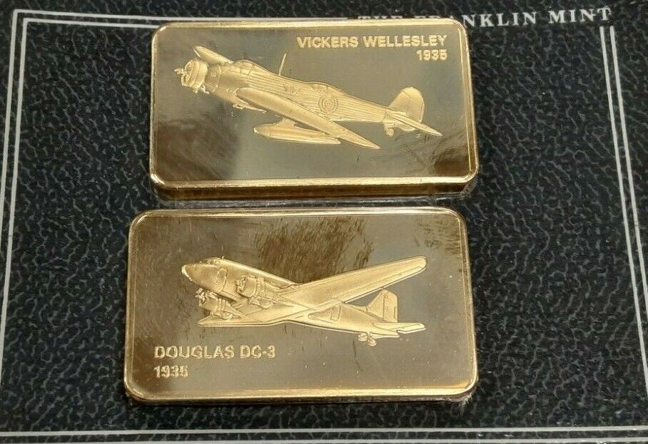 Jane's Medallic Register Great Aircraft Bronze Ingots on Card/1935 Douglas DC-3