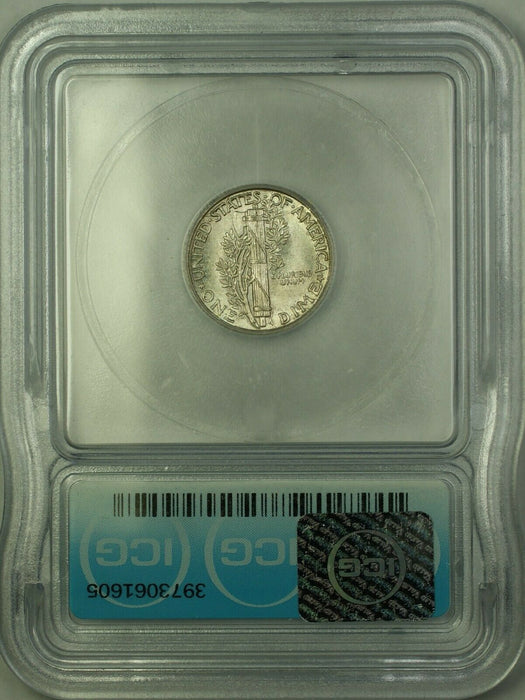 1936 Silver Mercury Dime 10c Coin ICG MS-65 (Full Bands FB) GEM BU