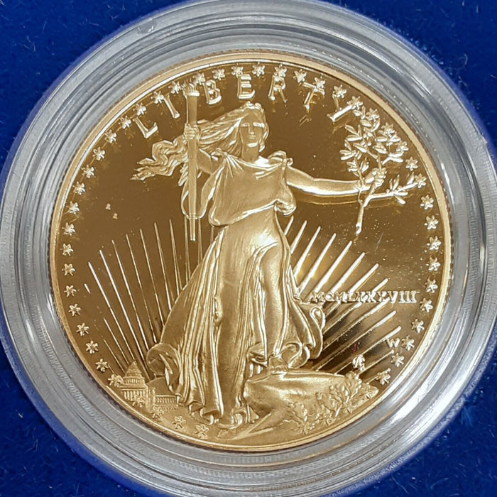 1988-W Proof 1 Oz American Gold Eagle $50 Coin w/Box & COA