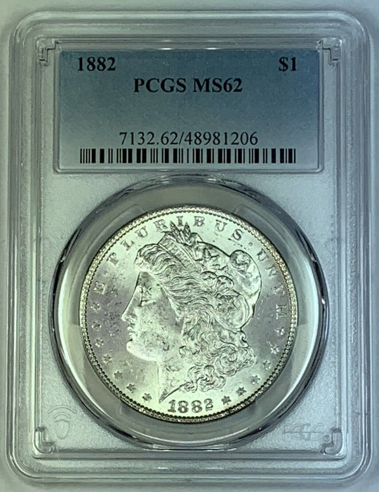 1882 Morgan Silver $1 Dollar Coin PCGS MS 62 (7) B