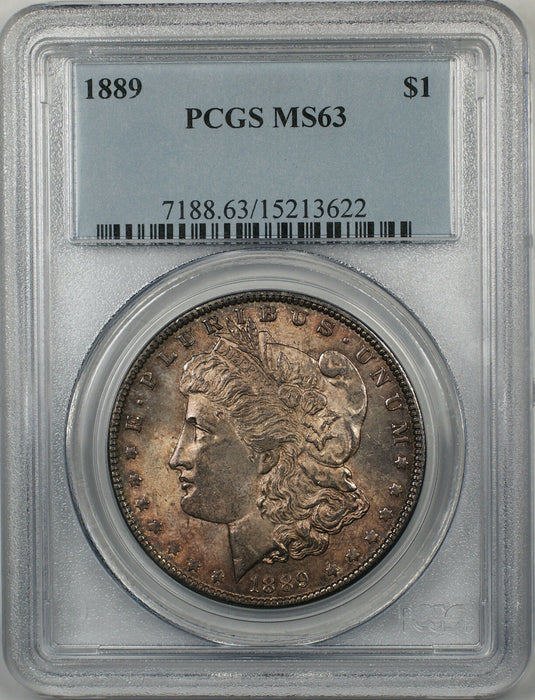 1889 Morgan Silver Dollar $1 Coin PCGS MS-63 Toned (BR-22 K)