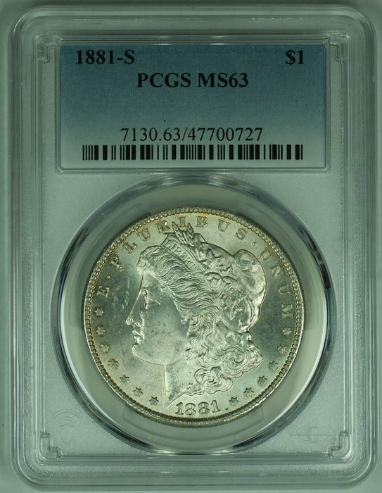 1881-S Morgan Silver $1 Dollar Coin PCGS MS 63 (8) D