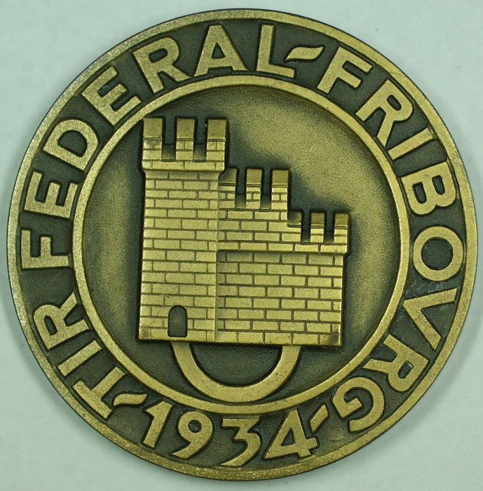 1934 Fribourg Switzerland - Swiss Shooting Medal R434b in Original Case